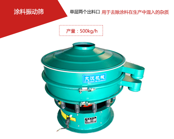 涂料屬于普通不易發(fā)生反應的物料，所以涂料振動篩采用的是碳鋼材質(zhì)。