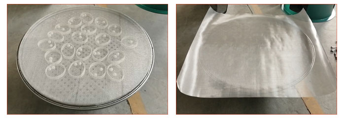 食品振動(dòng)篩篩網(wǎng)安裝步驟1，將篩網(wǎng)平方到子母網(wǎng)架上