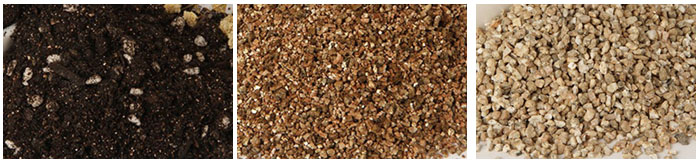 砂土，黃土，石粉等物料展示。