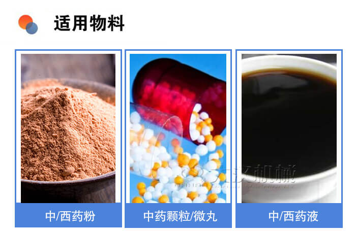 醫(yī)藥振動篩適用物料：中/西藥粉，中藥顆粒/微丸，中/西藥液。