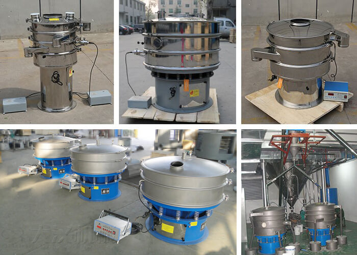 加高式超聲波旋振篩，碳鋼+不銹鋼式超聲波旋振篩，全不銹鋼式超聲波旋振篩，全碳鋼式超聲波旋振篩。