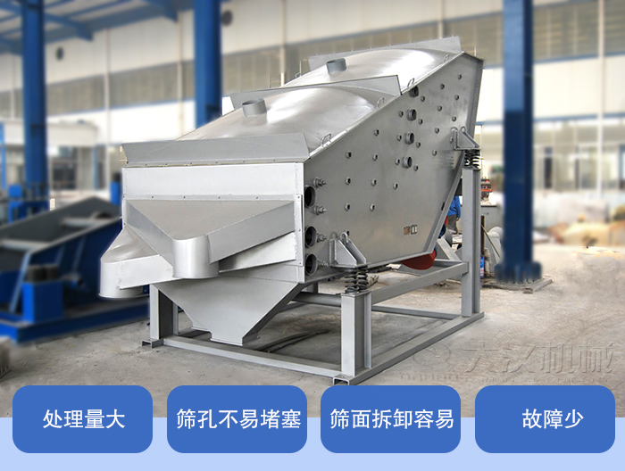 概率篩產(chǎn)品特點(diǎn)：處理量大，篩孔不易堵塞，篩面拆卸容易，故障少