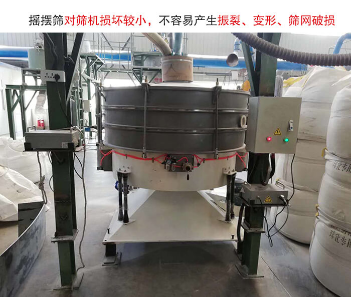 搖擺篩沒有振動力借助的主要是篩箱搖晃，所以磨損較小。