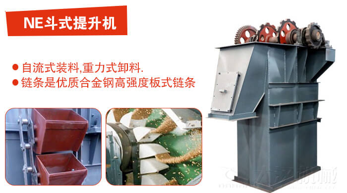 斗式提升機(jī)有：板鏈?zhǔn)?，皮帶式等多種形式主要依靠料斗完成物料的提升目的。