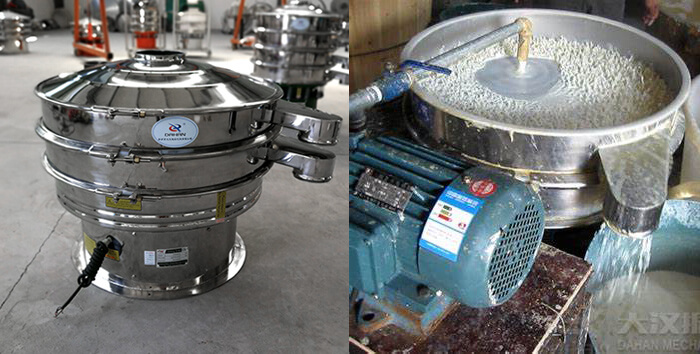 全不銹鋼豆?jié){過濾振動篩篩分現(xiàn)場展示圖。